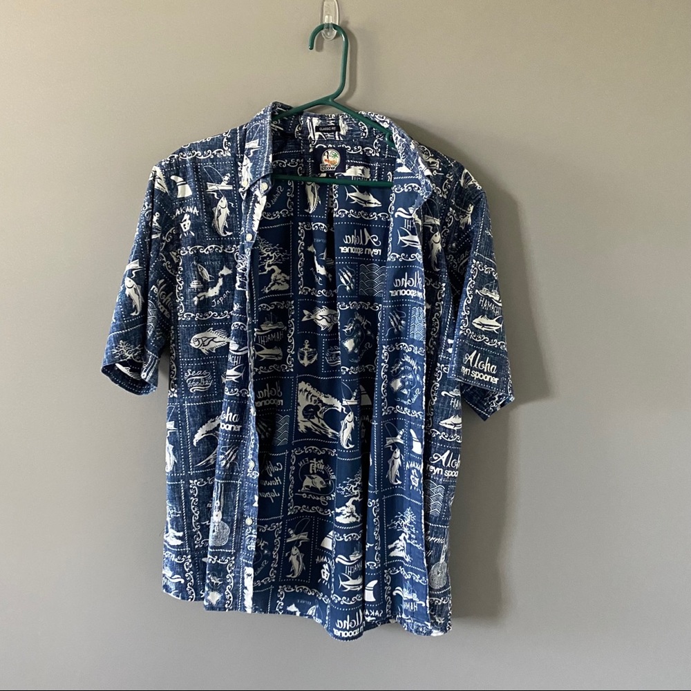 Reyn Spooner Classic Fit Navy Button Down
